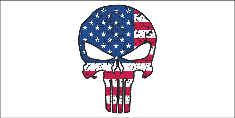 USA Punisher White Background - Bumper Sticker