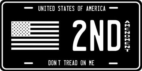 USA Don't Tread On Me 2nd Amendment Embossed License Plate