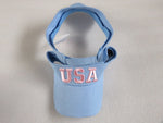 USA Pink Embroidered Light Blue Denim Visor American