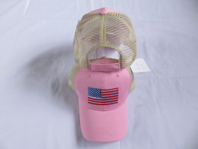 USA Washed Pink Mesh Back Cap