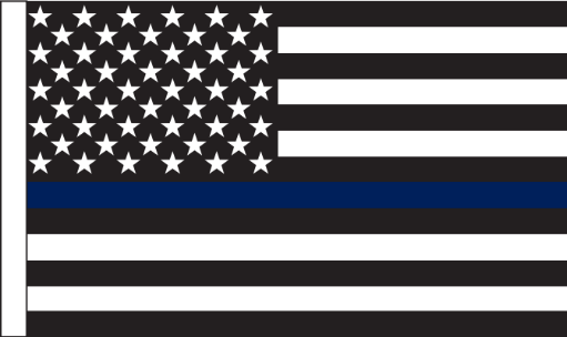 US Police Memorial (BLUE LINE) 3'X5' Flag ROUGH TEX® 100D