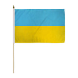 Ukraine Stick Flag 12"x18" Flag ROUGH TEX® 100D