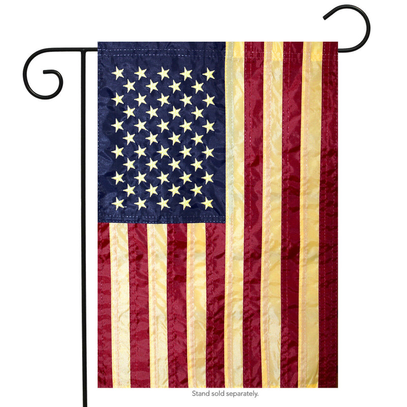 Americana Vintage Tea Stained Garden Flag American USA