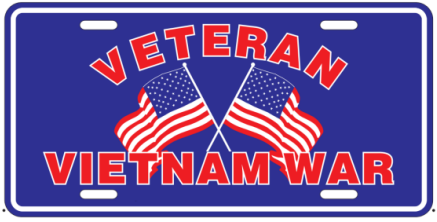 Veteran Vietnam War Embossed License Plate