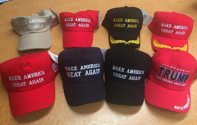 12 assorted TRUMP caps