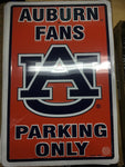 12 AUBURN UNIVERSITY FANS PARKING 12X18" METAL SIGNS