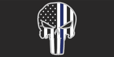 Police Punisher Black - Bumper Sticker