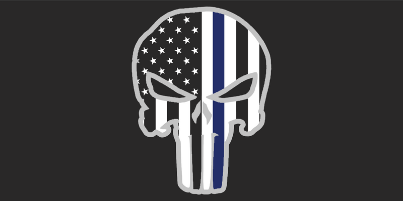 Police Punisher Black - Bumper Sticker