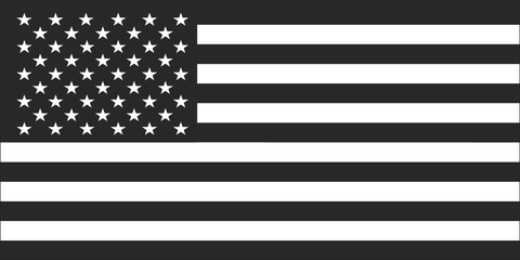 BLACK USA FLAG LEFT BUMPER STICKER