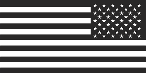 BLACK USA FLAG RIGHT BUMPER STICKER