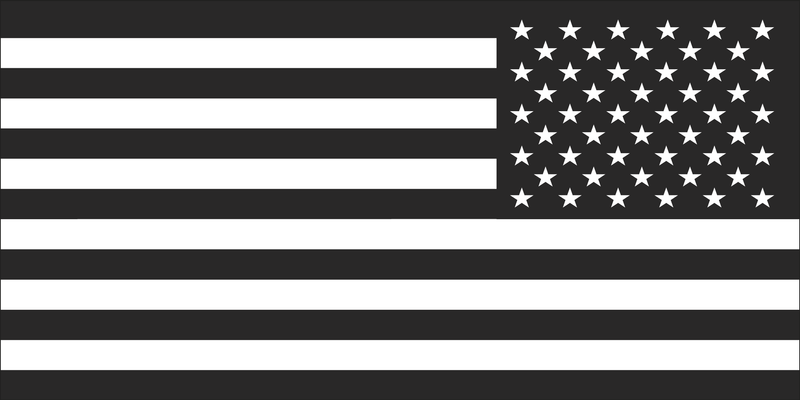 BLACK USA FLAG RIGHT BUMPER STICKER