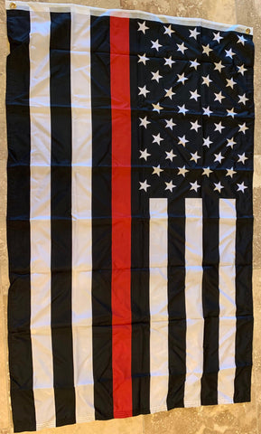 Black & Red USA (Thin Red Line) 3'x5' 100D Flag Rough Tex ®