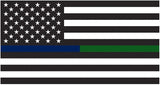 US Military and Police Memorial Thin Blue Green Line 3'X5' Flag- Rough Tex ®100D