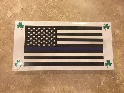 AMERICAN IRISH COPS USA POLICE MEMORIAL BLUE LINE SHAMROCK POLICE OFFICIAL BUMPER STICKER PACK OF 50 BUMPER STICKERS MADE IN USA WHOLESALE BY THE PACK OF 50!