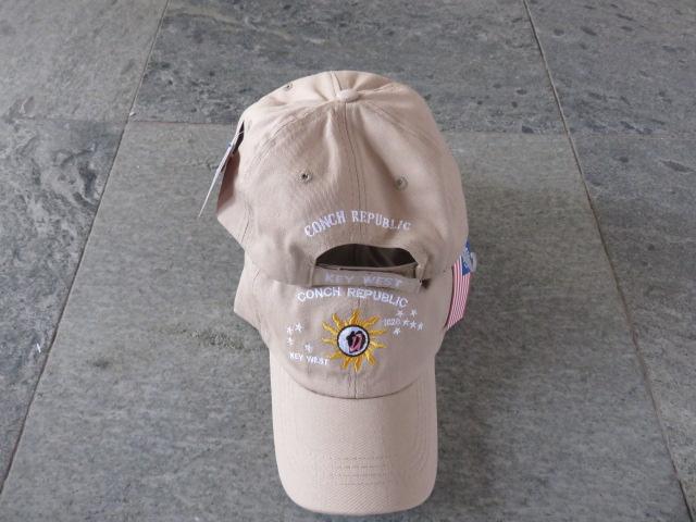 100% COTTON CAP CONCH REPUBLIC KEY WEST KHAKI WASHED