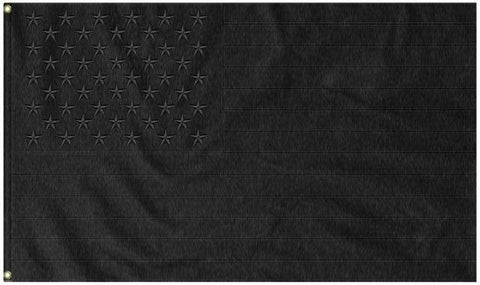 USA Black Embroidered 3'X5' Flag Rough Tex® 600D 2-Ply Nylon