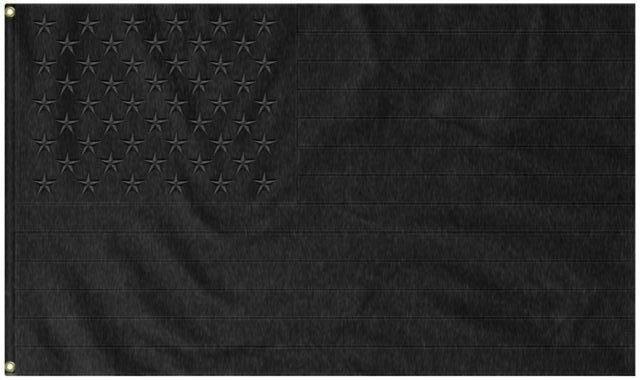 USA Blackout Tactical Embroidered 3'X5' Flag Rough Tex® 150D Nylon