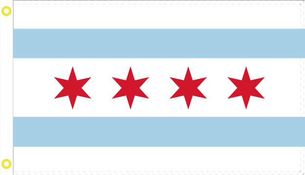 City Of Chicago 3'X5' Flag ROUGH TEX® 100D