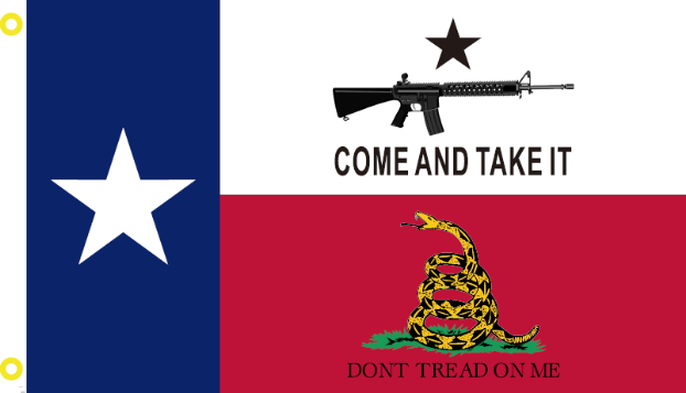 Come & Take It Don't Tread On Me Combo (Texas) 3'X5' Flag ROUGH TEX® 100D