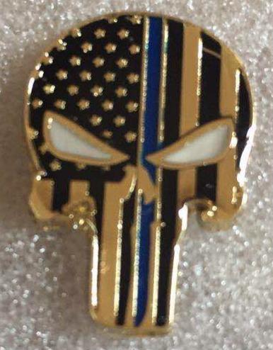 Police Punisher Cloisonné Hat Lapel Pin