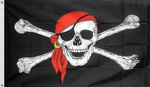Jolly Roger (Red Bandana) 3'X5' Flag ROUGH TEX® 100D