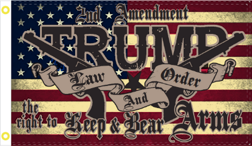 2nd Amendment Trump Law And Order 3'X5' Flag Rough Tex® 100D