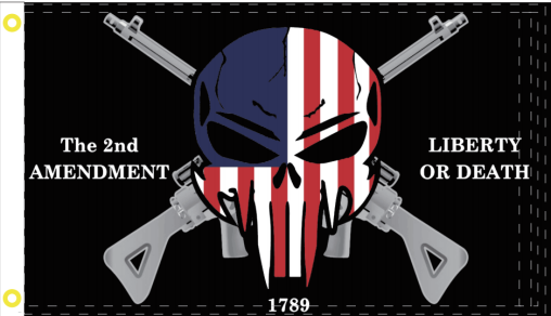 Liberty Or Death (Punisher) 3'X5' Flag ROUGH TEX® 100D