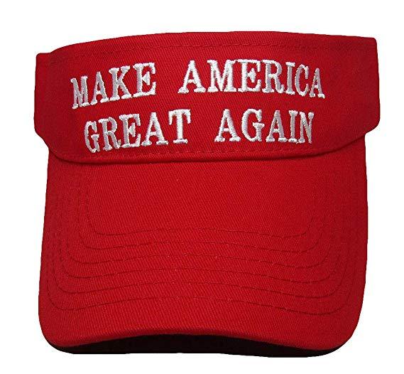 RED TRUMP VISORS MAGA MAKE AMERICA GREAT AGAIN