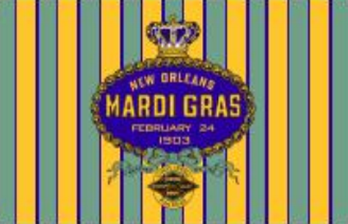 NEW ORLEANS MARDI GRAS 1903 BANNER W/ GROMMETS 3'X5' Flag Rough Tex® 100D