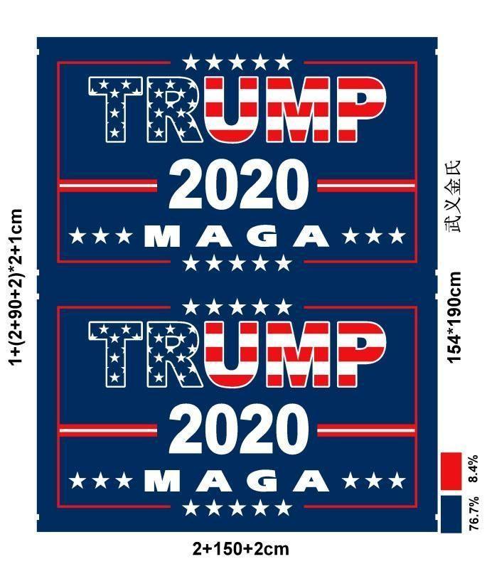 3'X5' 100D  TRUMP 2020 MAGA BLUE USA FLAG