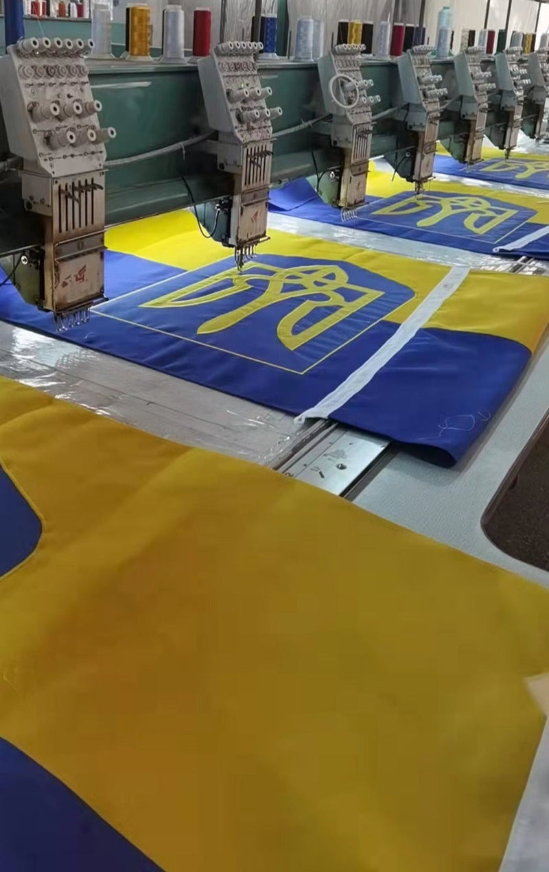 Ukraine Trident Government Flag Sewn Cotton Canvas Bunting 4x6 Feet