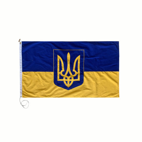 Ukraine Trident Government Flag Sewn Cotton Canvas Bunting 4x6 Feet