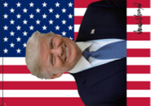 President Trump Portrait With Sleeve 3'X5' Flag Rough Tex® 100D