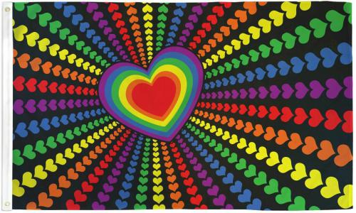 Rainbow Love 3'X5' Flag ROUGH TEX® 100D