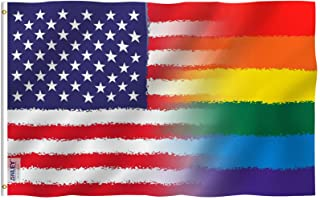 Rainbow USA Blended Flag 3'X5' Rough Tex® 100D