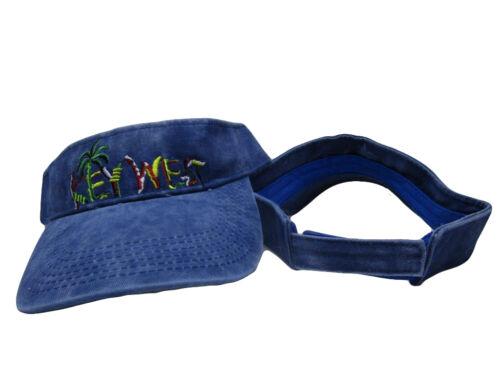 Key West Blue With Palm Trees - Visor