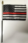 4"x6" Stick Desk Flag US MEMORIAL FIRE DEPARTMENT THIN RED LINE AMERICAN