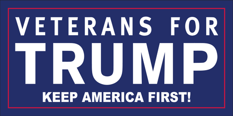 VETERANS FOR TRUMP KEEP AMERICA FIRST BUMPER STICKER