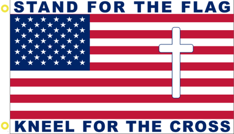 Stand For The Flag Kneel For The Cross (USA Flag) 3'X5' Flag ROUGH TEX® 100D