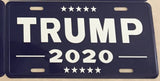 TRUMP 2020 BLUE ALUMINUM EMBOSSED LICENSE PLATE
