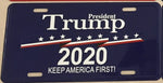 PRESIDENT TRUMP 2020 KEEP AMERICA FIRST ALUMINUM EMBOSSED LICENSE PLATE