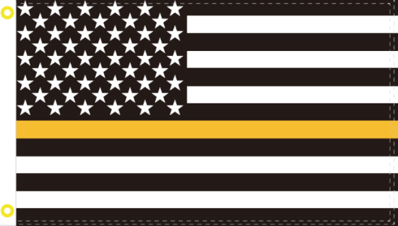 USA Thin Gold Line 3'X5' Flag ROUGH TEX® 100D