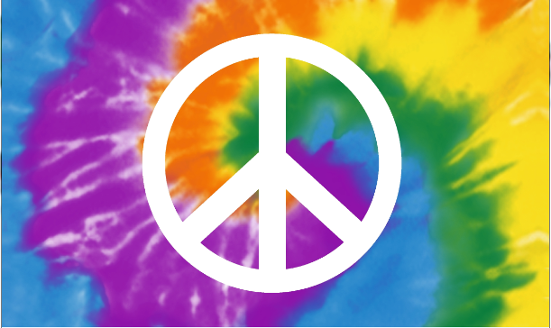 Tie Dye Peace Sign Flag 3'X5' Rough Tex® 100D