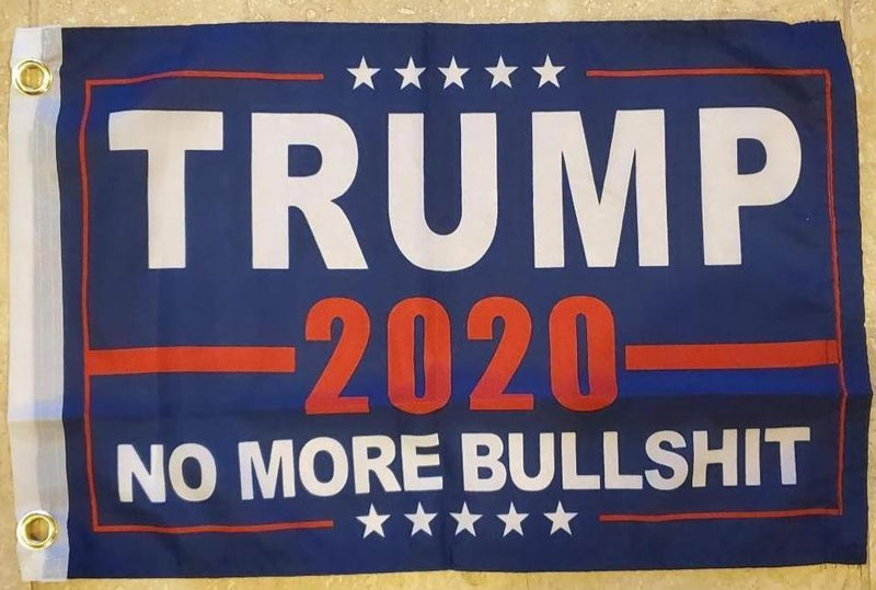 Trump No More Bullshit Double Sided Car Flag - 12''x18'' Knit