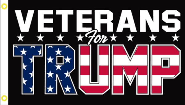 Veterans For Trump Black 3'X5' Flag Rough Tex® 100D